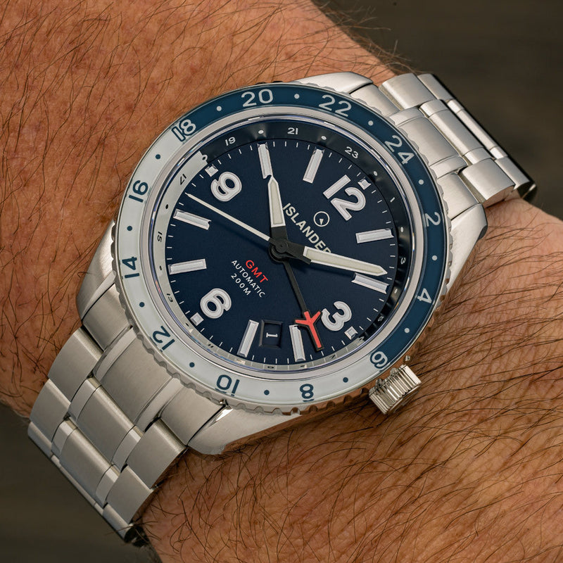 Islander Republic Traveler GMT Watch with Blue Dial
