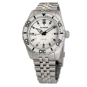 Islander Saltaire 38mm Solar Dive Watch with Pure White Dial