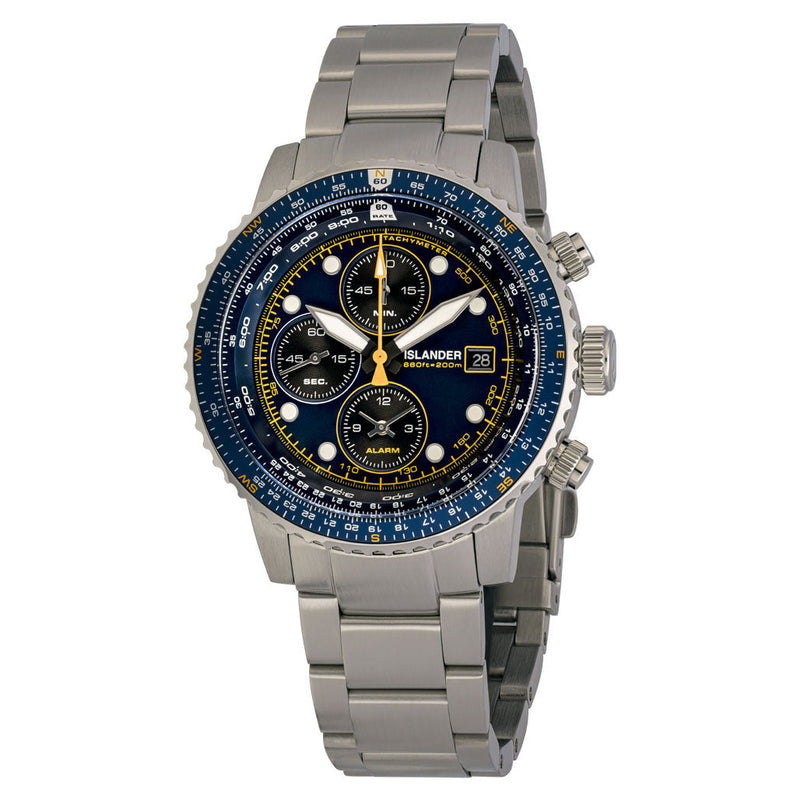 Islander Calverton Flight Chronograph Alarm Watch with Blue Dial