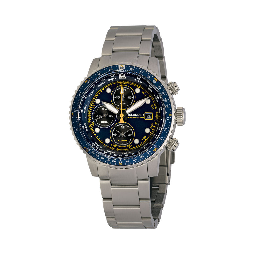 Islander Calverton Flight Chronograph Alarm Watch with Blue Dial