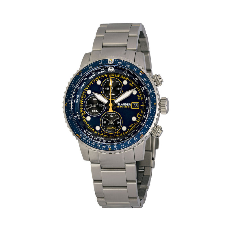 Islander Calverton Flight Chronograph Alarm Watch with Blue Dial