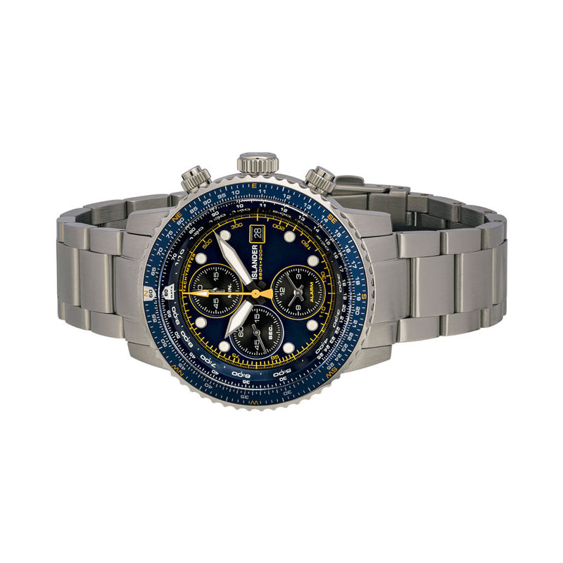 Islander Calverton Flight Chronograph Alarm Watch with Blue Dial
