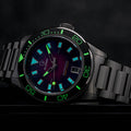 Islander Bayport Automatic Dive Watch with Maroon Wave Dial