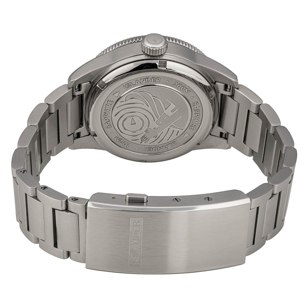 Islander Bayport Automatic Dive Watch with Maroon Wave Dial