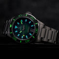Islander Bayport Automatic Dive Watch with Green Wave Dial