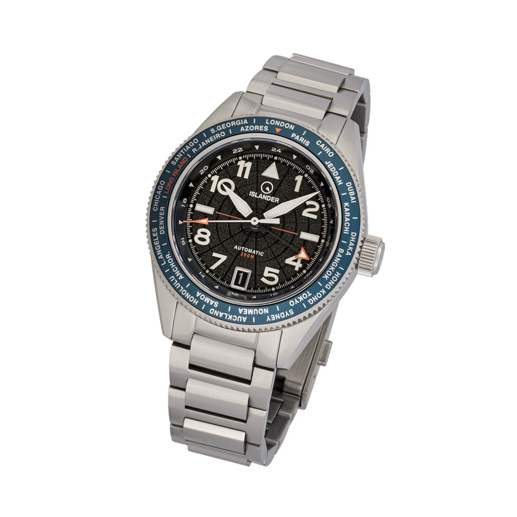 Islander Calabro GMT World Time Automatic Watch with Anthracite
