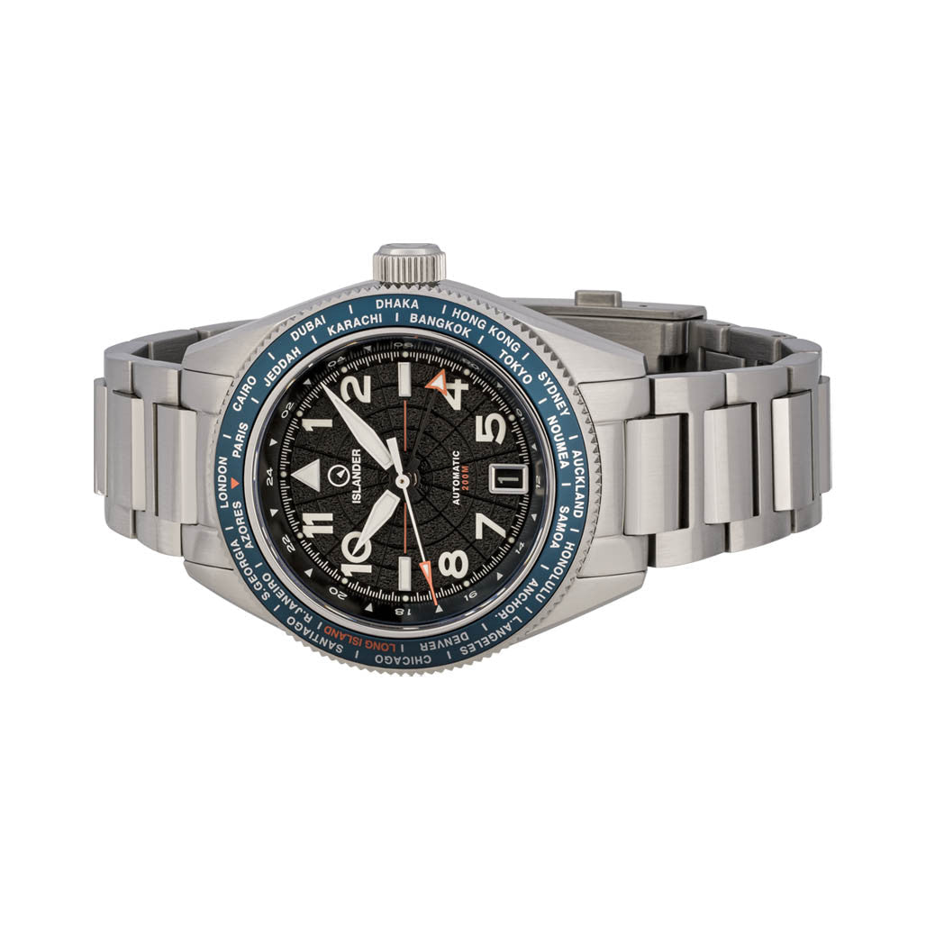 Islander Calabro GMT World Time Automatic Watch with Anthracite