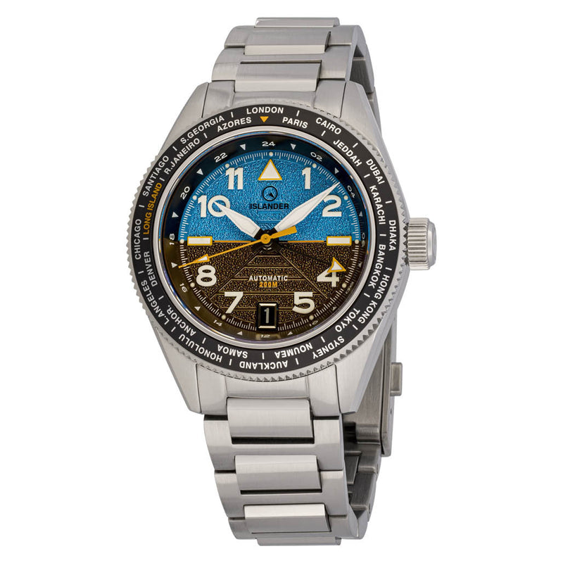 Islander Calabro GMT World Time Automatic Watch with Attitude Indicator Dial