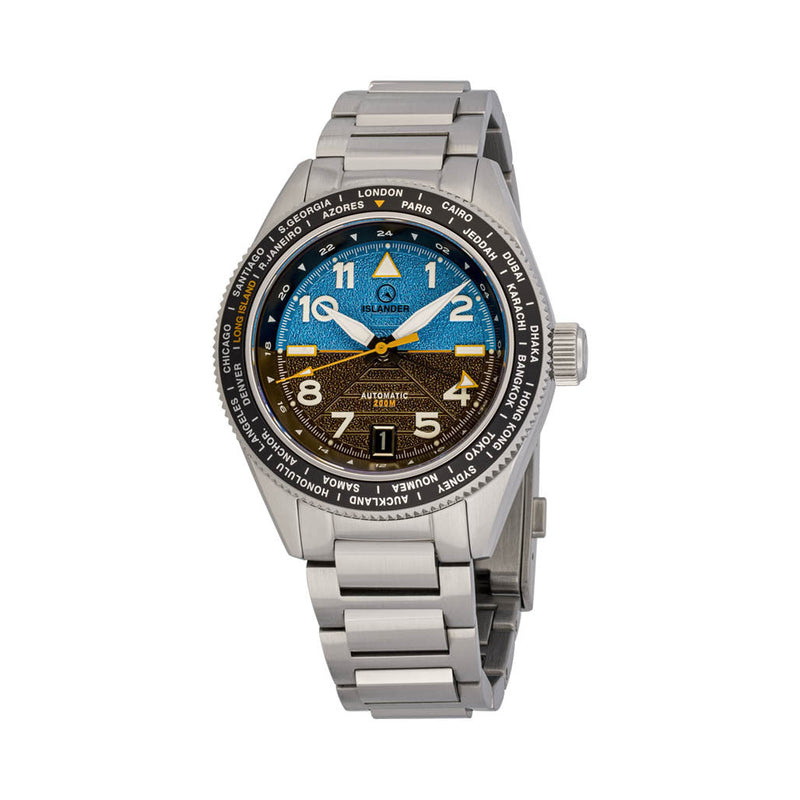 Islander Calabro GMT World Time Automatic Watch with Attitude Indicator Dial