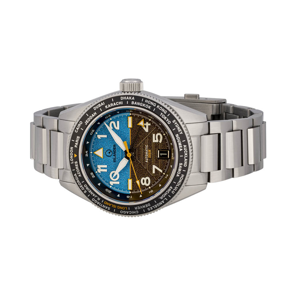 Islander Calabro GMT World Time Automatic Watch with Attitude Indicator Dial