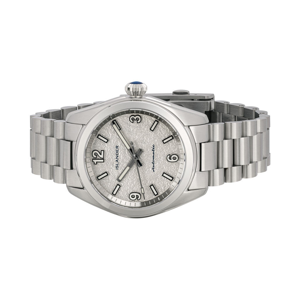 Islander Brookville Calligraphy Edition Watch with Silver Parchment Dial