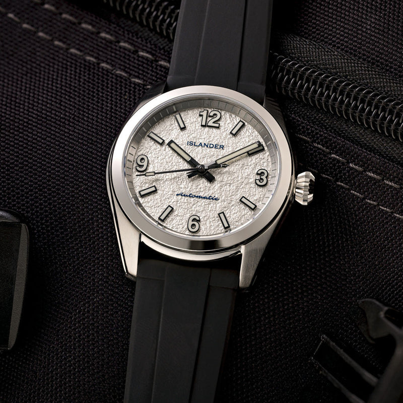 Islander Brookville Calligraphy Edition Watch with Silver Parchment Dial