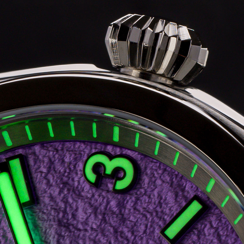 Islander Brookville Calligraphy Edition Watch with Lavender Parchment Dial