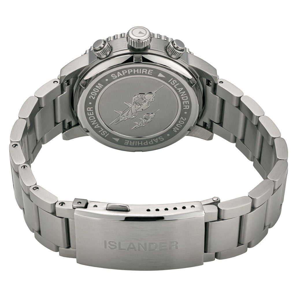 Islander Calverton Flight Chronograph Alarm Watch with White Dial