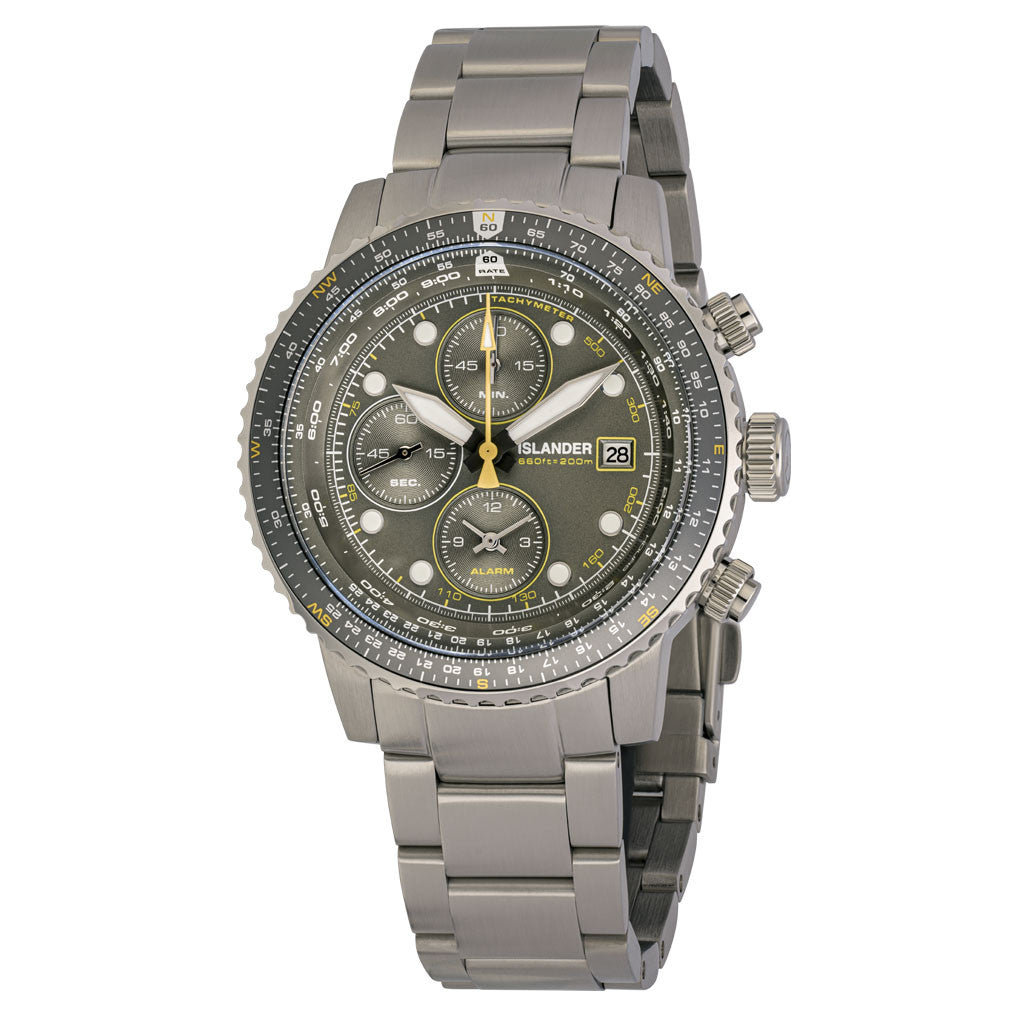 Islander Calverton Flight Chronograph Alarm Watch with Grey Dial