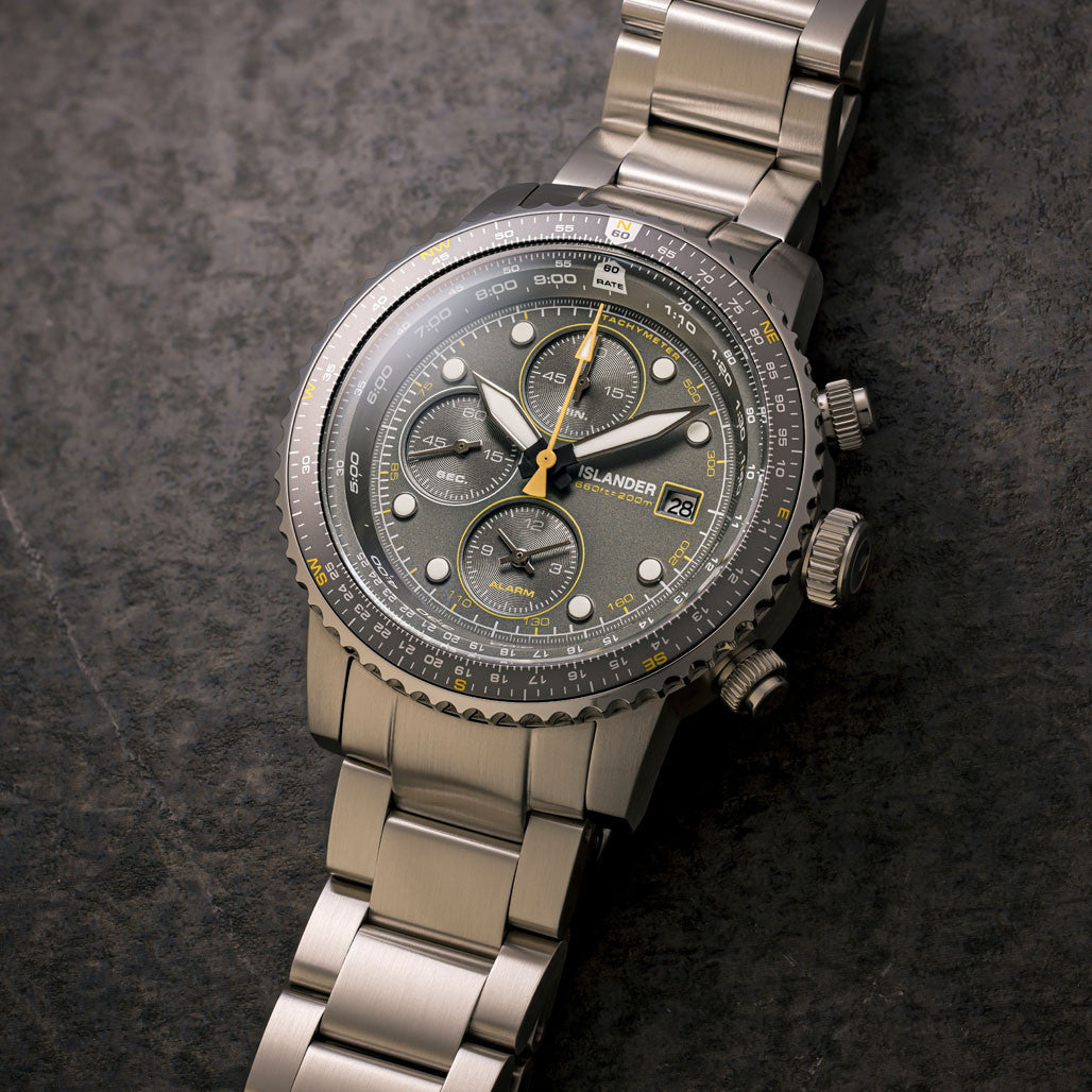 Islander Calverton Flight Chronograph Alarm Watch with Grey Dial
