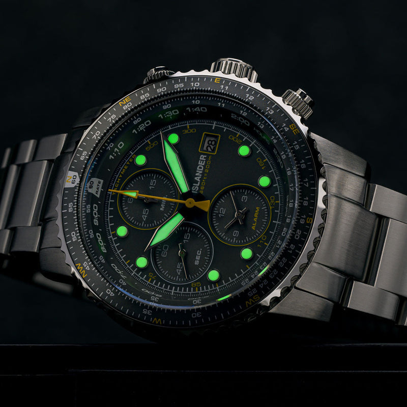 Islander Calverton Flight Chronograph Alarm Watch with Grey Dial