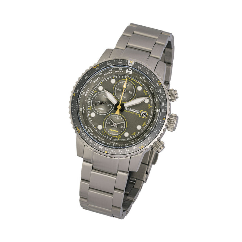 Islander Calverton Flight Chronograph Alarm Watch with Grey Dial