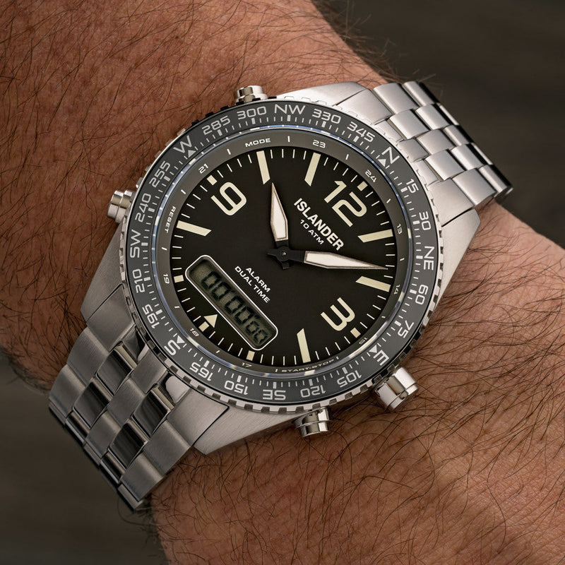 Islander Rocky Point Analog-Digital Watch with Grey Dial #ISL-330