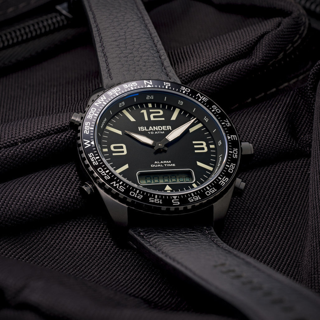 Islander Rocky Point PVD Analog-Digital Watch with Black Dial