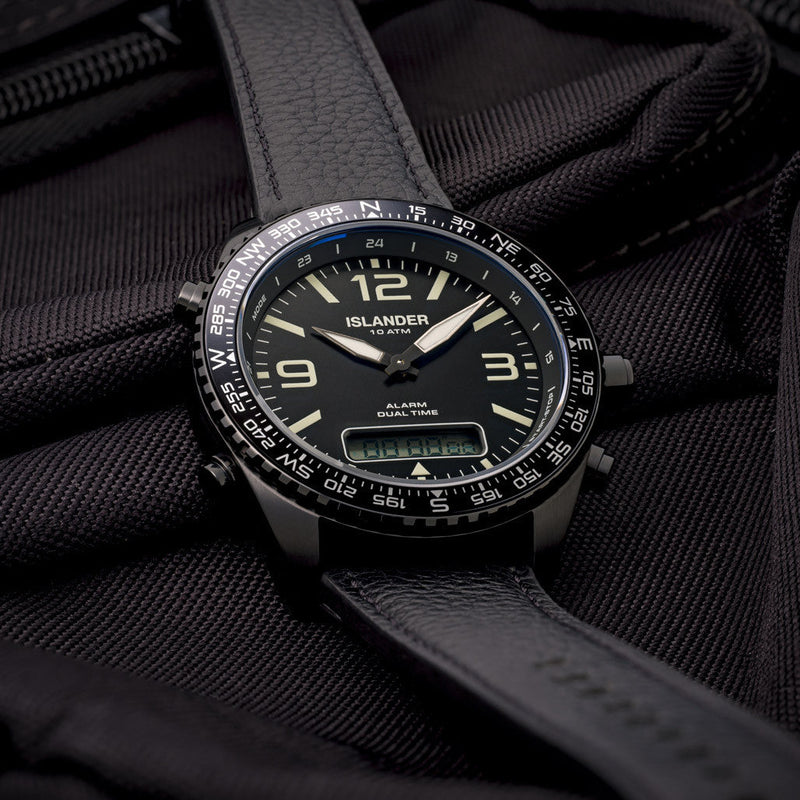 Islander Rocky Point PVD Analog-Digital Watch with Black Dial