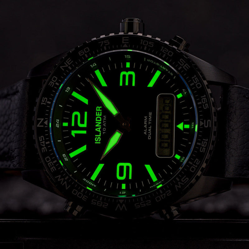 Islander Rocky Point PVD Analog-Digital Watch with Black Dial