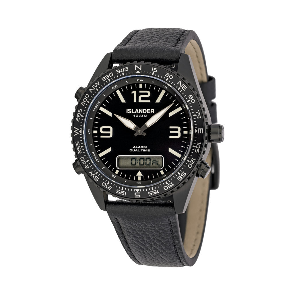 Islander Rocky Point PVD Analog-Digital Watch with Black Dial
