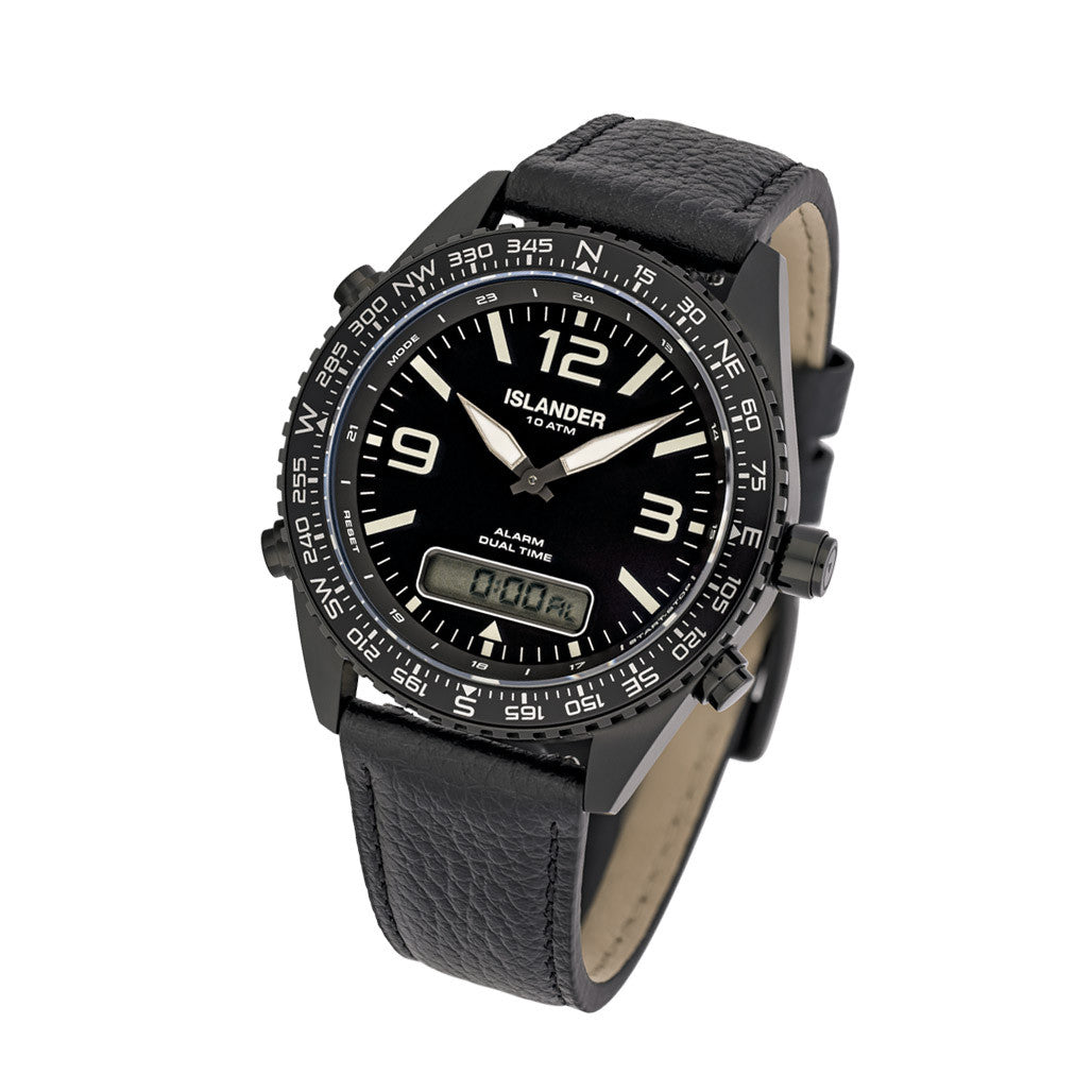 Islander Rocky Point PVD Analog-Digital Watch with Black Dial