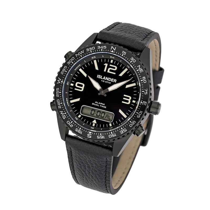 Islander Rocky Point PVD Analog-Digital Watch with Black Dial