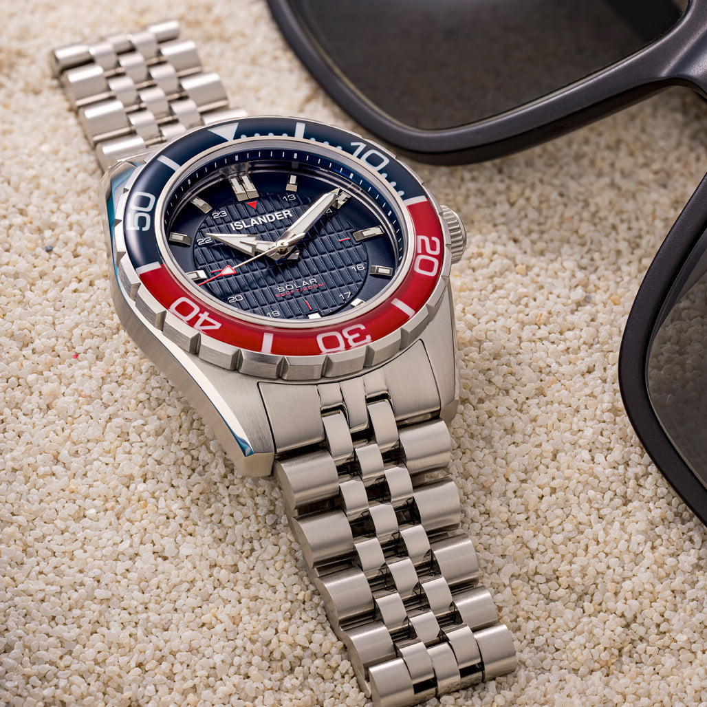 Islander Saltaire 38mm Solar Dive Watch with Blue Dial