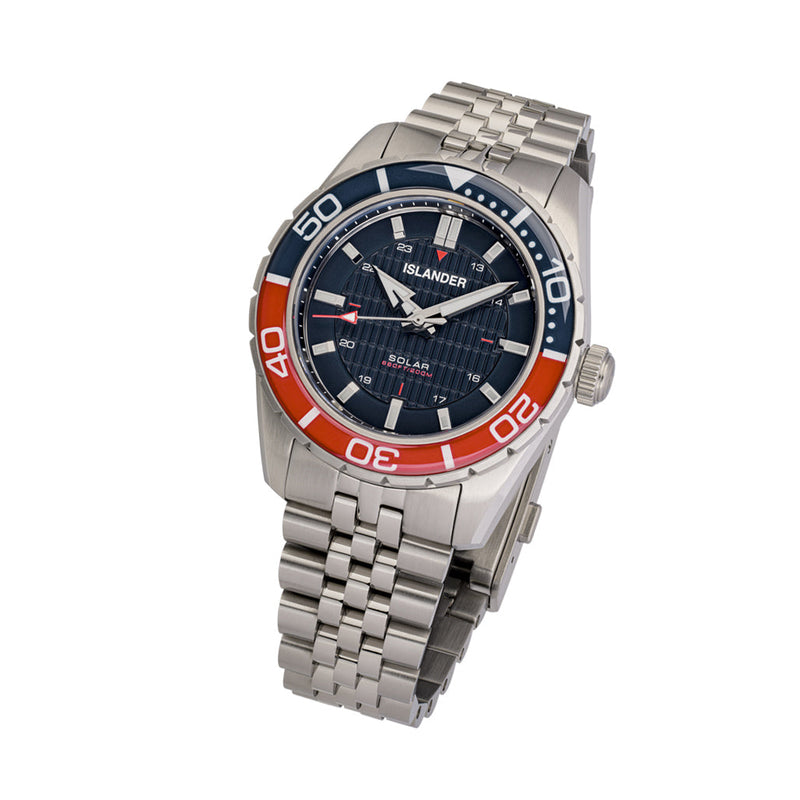 Islander Saltaire 38mm Solar Dive Watch with Blue Dial