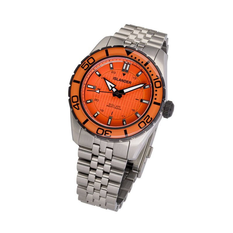 Islander Saltaire 38mm Solar Dive Watch with Orange Dial