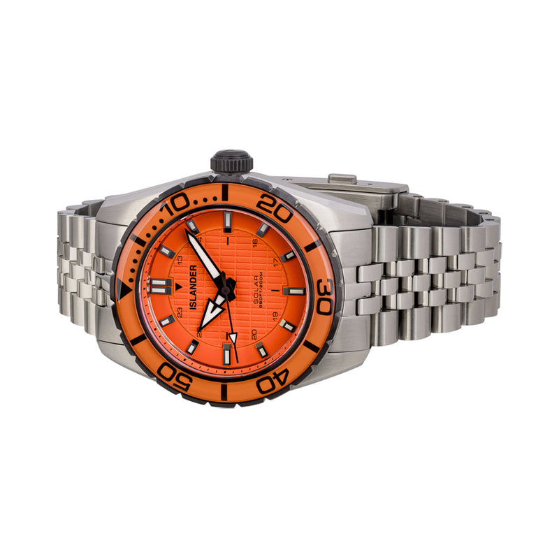 Islander Saltaire 38mm Solar Dive Watch with Orange Dial