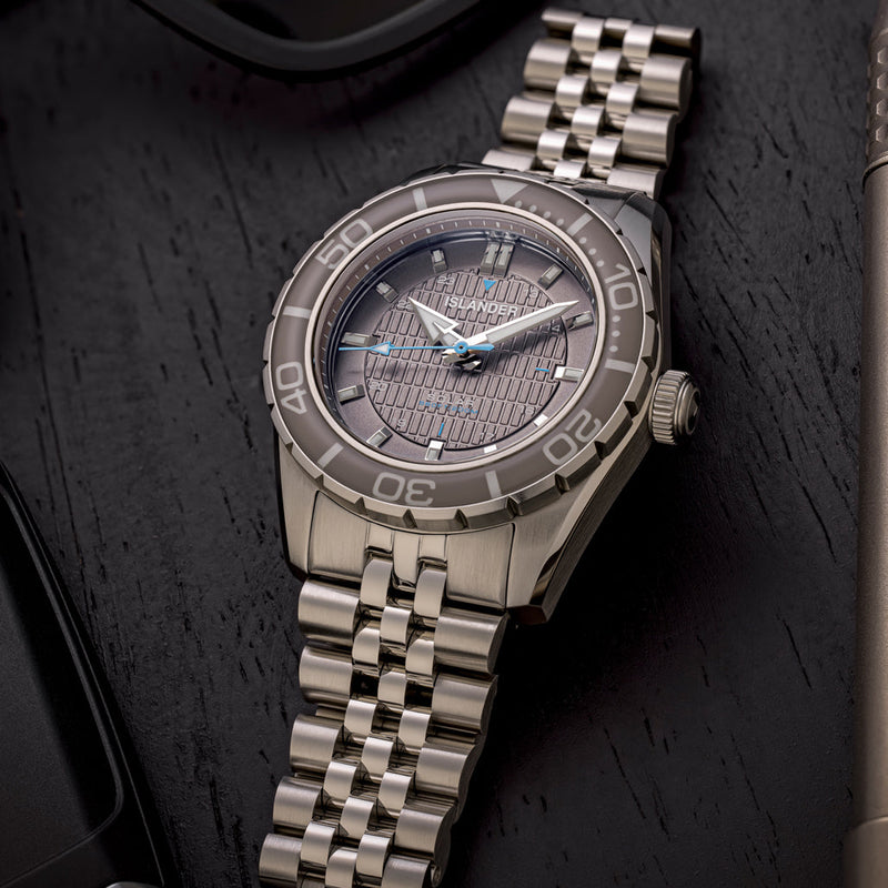 Islander Saltaire 38mm Solar Dive Watch with Grey Dial