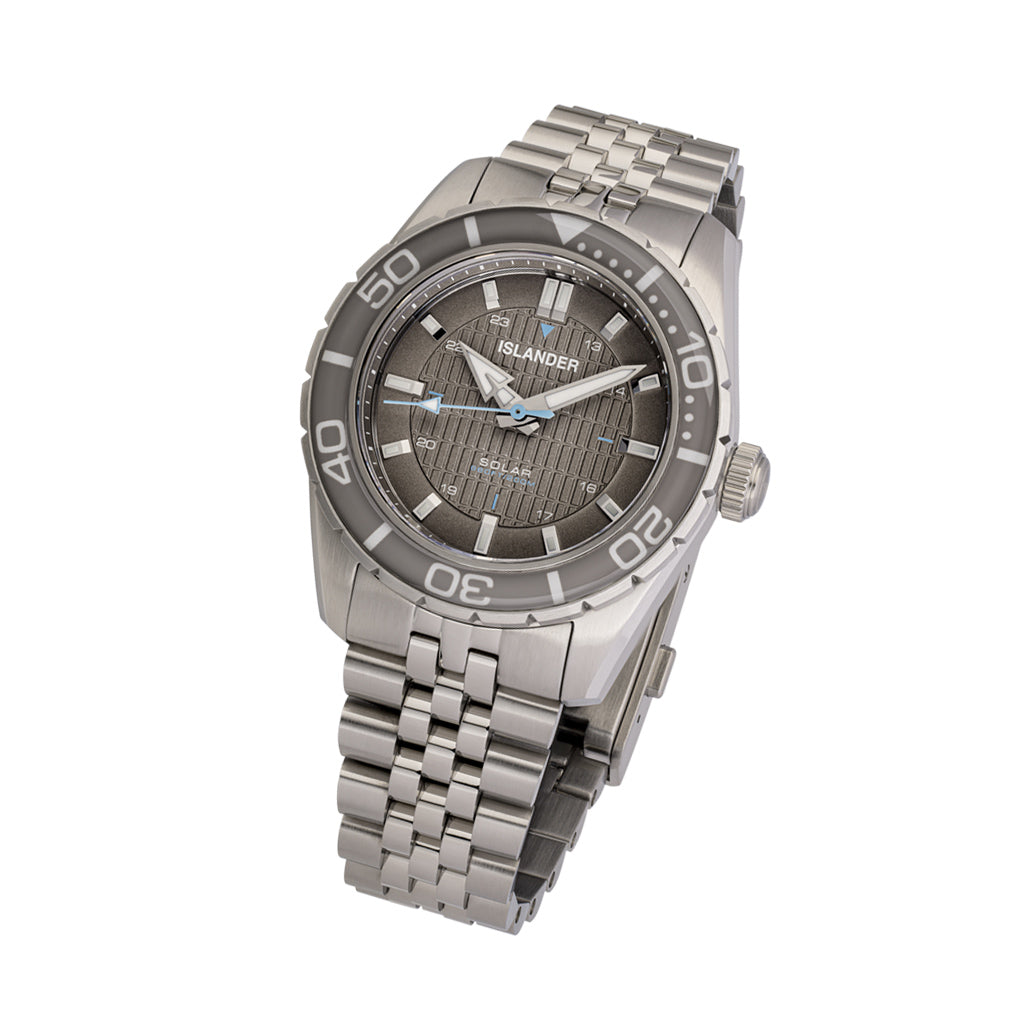 Islander Saltaire 38mm Solar Dive Watch with Grey Dial
