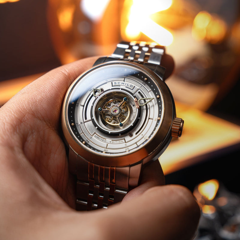 Heinrich Cyclone Tourbillon Limited Edition Silver / Steel & Rose Gold Stainless Steel | Silver Dial