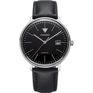 Bauhaus Automatic Black Dial / Black Leather Strap Black Dial