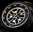 Aviator Black and orange/Rubber/Black/Silver Dial/Black Case | Black Dial