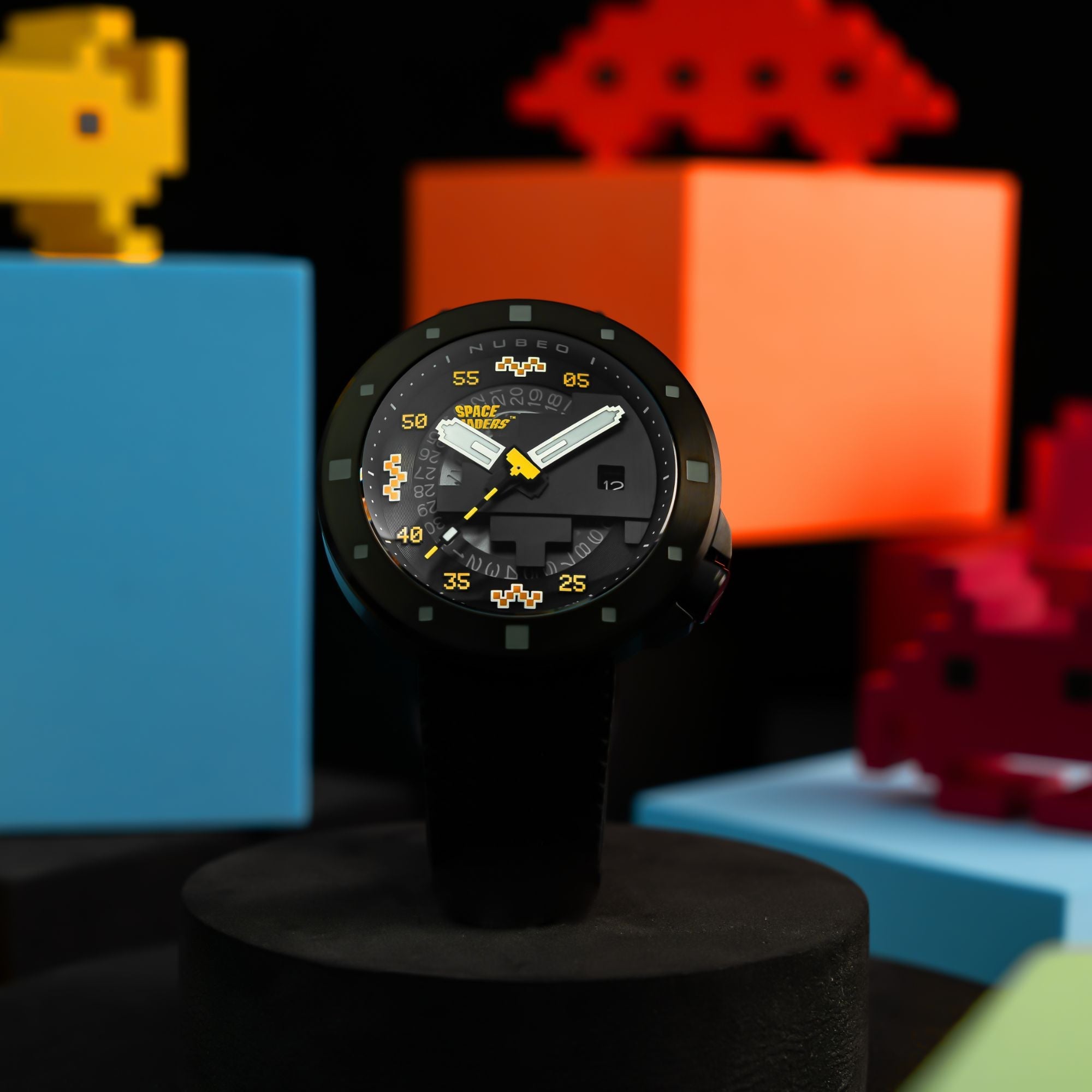 Cassini Automatic Space Invaders Limited Edition Black & Yellow / Black | Black Dial