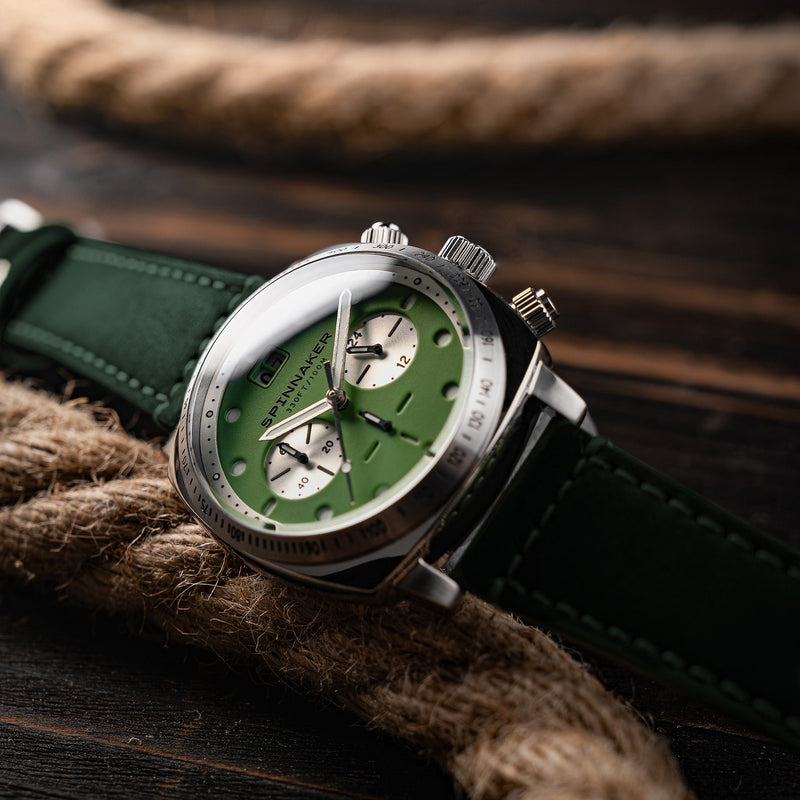 Hull Chronograph Green / Leather | Green Dial