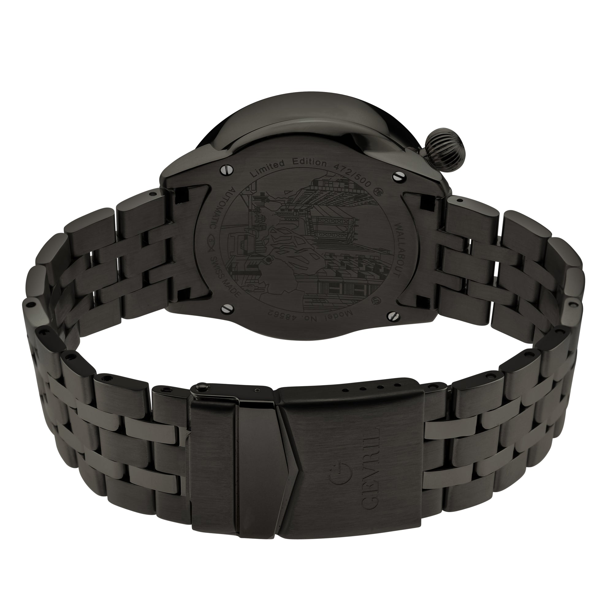 Wallabout Gevrill Wallabout Swiss Automatic Solar Compass Watch | Black Dial