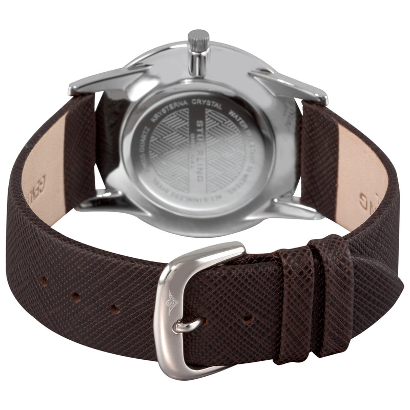 Symphony 238 Silver case/Leather strap/ Brass Dial | Champagne Dial