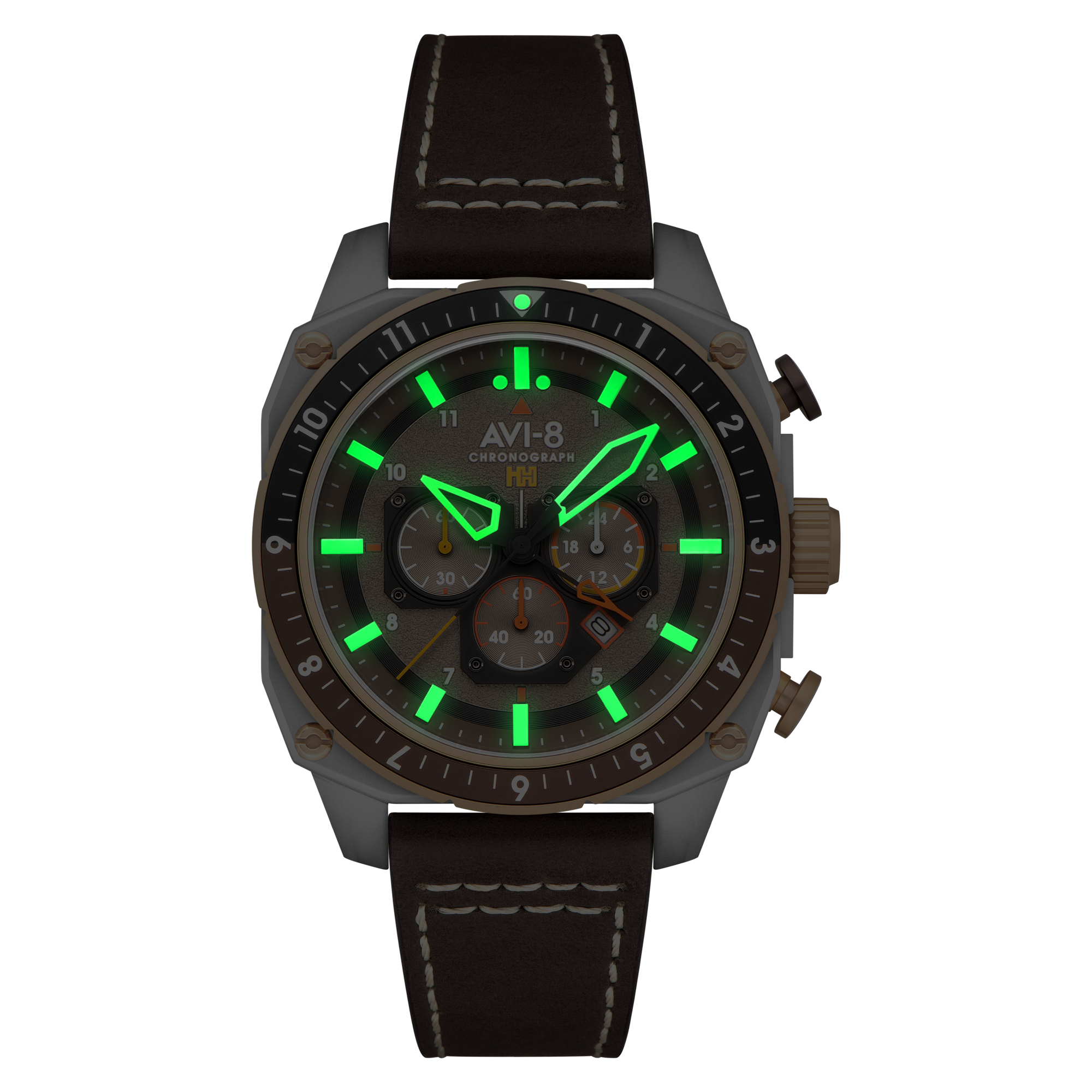 ATLAS DUAL TIME CHRONOGRAPH GREY / LEATHER | Grey Dial
