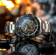 Croft 42 Skeleton Automatic Black & Red / Stainless Steel | Black Dial