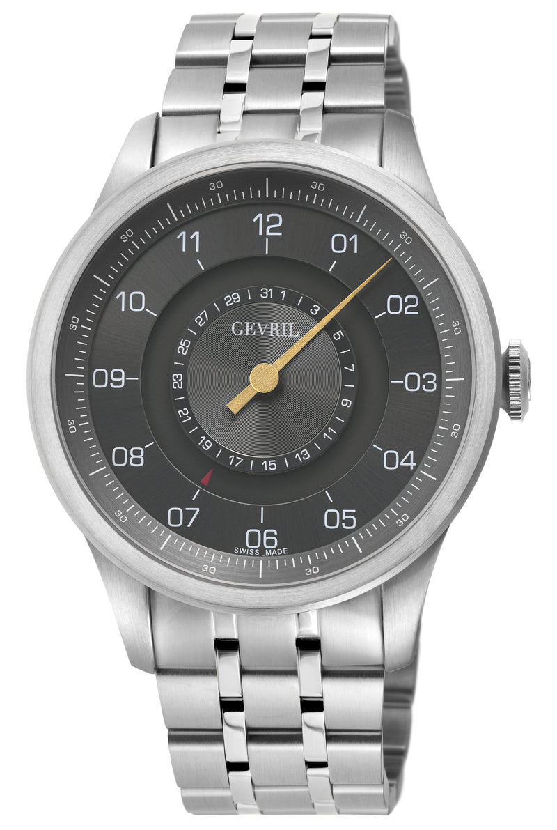Jones Swiss automatic SW200 single handed watch Gray Silver | Gray Dial