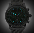 100 Jahre Chronograph Green with Mesh Bracelet | Green Dial
