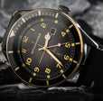 Cahill Automatic Black / Black Leather | Black Dial