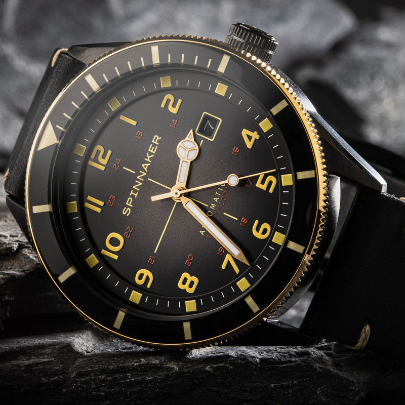 Cahill Automatic Black / Black Leather | Black Dial