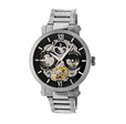 Automatic Aries Skeleton Bracelet Watch Silver/Black | Black Dial
