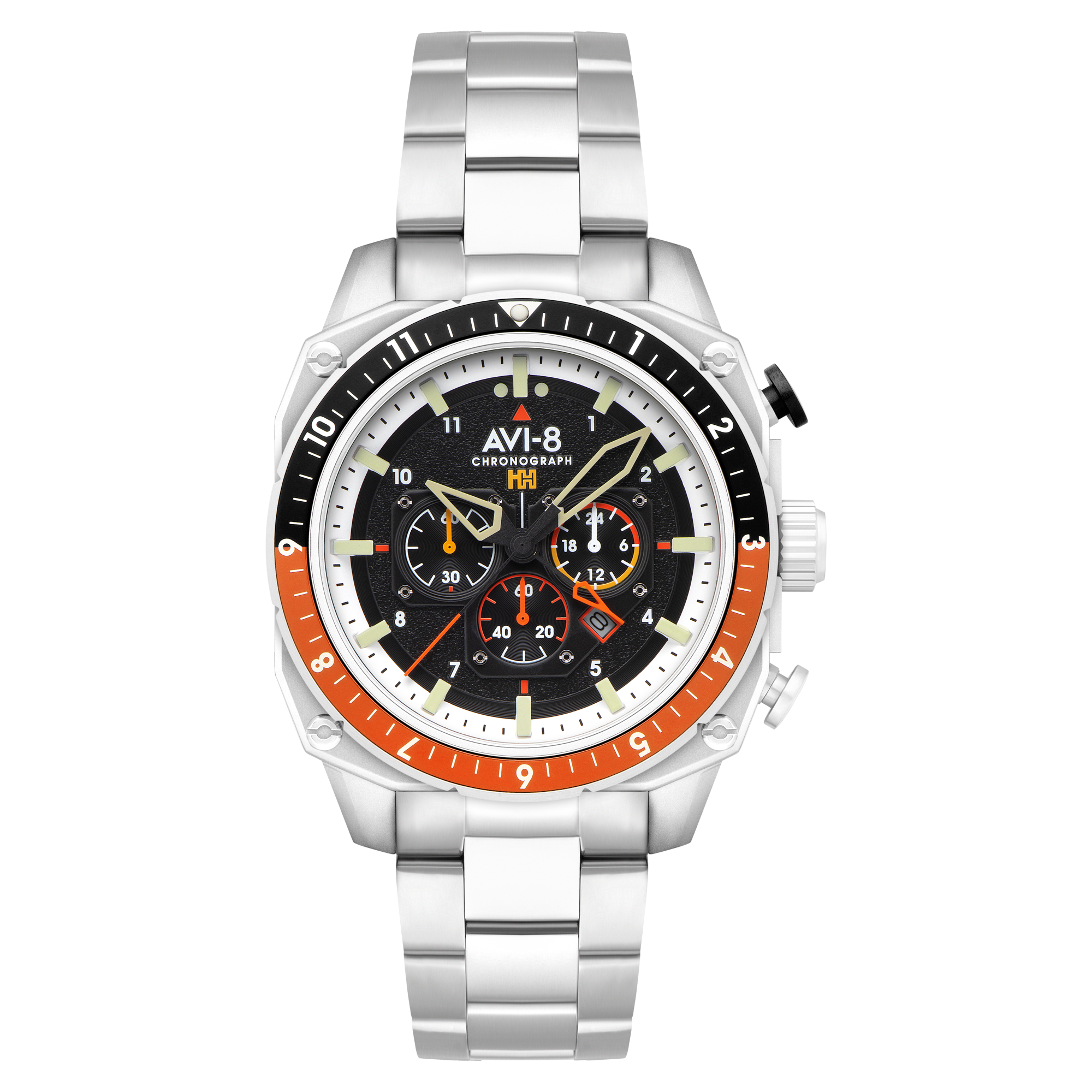 ATLAS DUAL TIME CHRONOGRAPH BLACK / STAINLESS STEEL | Black Dial